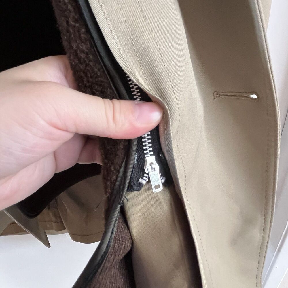 Vintage LONDON FOG Maincoats Trench Coat Tan Removable  Lining Zip 42 Reg - Picture 5 of 16
